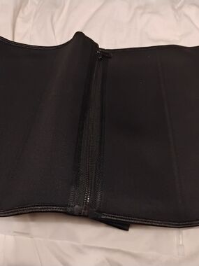 Black Waist Trainer with Front Zipper